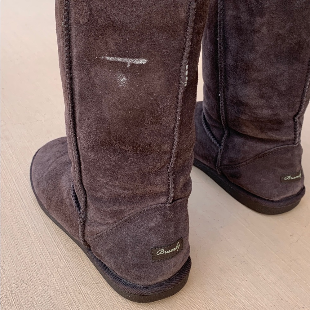 Bremby womens brown boots suede sheepskin boots size W10 cozy winter casual - Picture 11 of 16